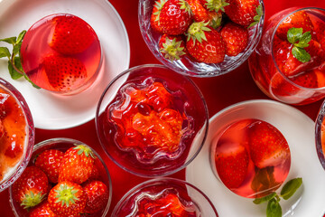 いちごのデザート　 red strawberries 