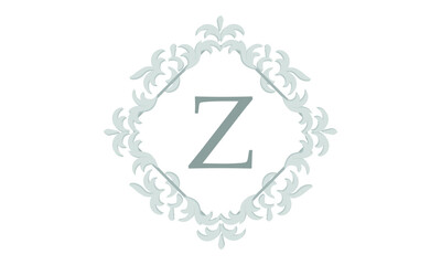 Elegant floral monogram design template for letter Z. Wedding monogram. Calligraphic elegant ornament. Business sign, identity monogram for restaurant, boutique, hotel, heraldic, jewelry.