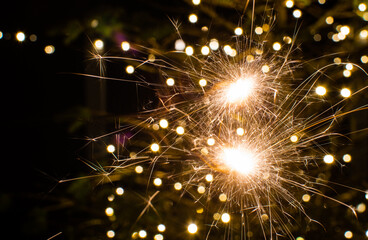 sparkler on black background