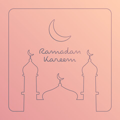 Illustration vector graphic of Ramadan Kareem. Perfect for Ramadan content, template, layout.