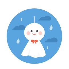 かわいいてるてる坊主　雨