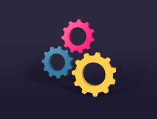 gear 3D icon , flat design best 3d illistration icon logo design