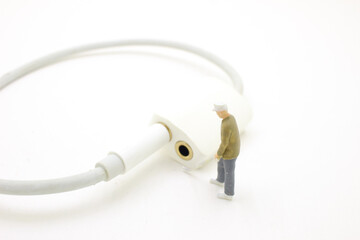 a mini of worker Connect the cable