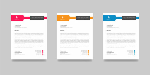 Creative, clean & elegant professional corporate letterhead design for your business Illustration vector