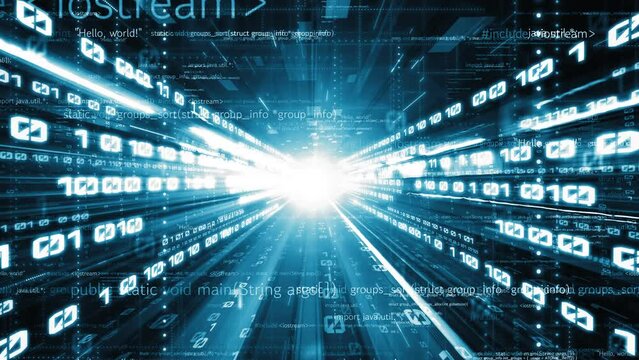 Software development, application programming code and tacit computer coding . Concept of smart digital transformation and technology disruption that changes global trends in new information era .