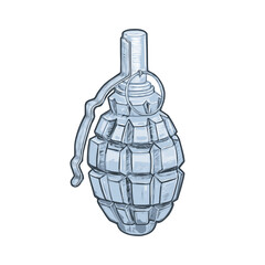 Vector sketch of F-1 grenade. Combat grenade illustration. Isolated on a white background.