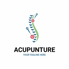 Acupuncture needles as medical symbols logo template with vector files.