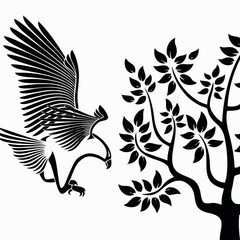 abstract bird and tree vector design