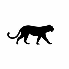 Obraz premium Black Panther Cheetah Tiger Puma Jaguar Silhouettes are running, perfect for logo design. Wild Animal Vector Illustration eps 10