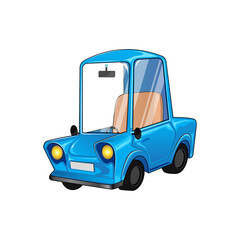 cute car illustration for kids on white background