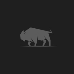 isolated silhouette bison, bull, angus logo icon template vector illustration design