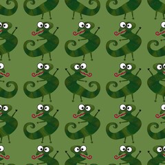 Fototapeta premium Kids seamless animals lizard pattern for fabrics and textiles and packaging and gifts and cards and linens and kids