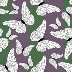 Seamless butterfly pattern for fabrics and textiles and packaging and linens and gifts and cards