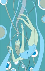 dance of the sea maidens mermaid with fish hand siren