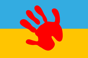 Obraz premium Stop war in Ukraine flag blue-yellow color. No war, stop war. Vector illustration