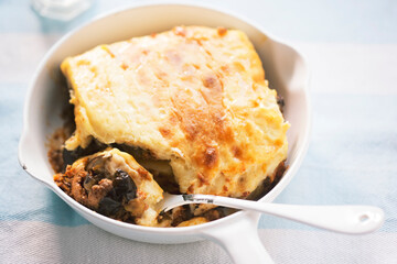 Moussaka with pork and courgettes - 493648125