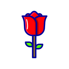 red rose flower vector illustration.