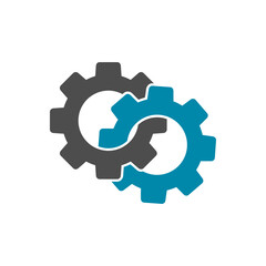 Gears logo Icon isolated on white background