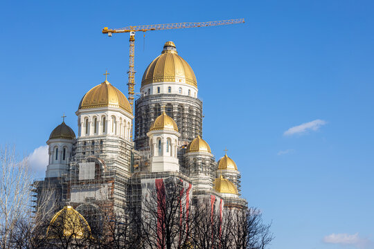 People's Salvation Cathedral, the biggest christian orthodox cathedral under construction in Bucharest, Romania. "Catedrala Mantuirii Neamului" in Romanian.