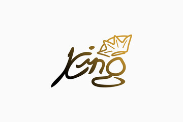 King handwritten logo design with creative concept for identity