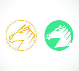 horse of head pet icons design.Horsehead circle logo