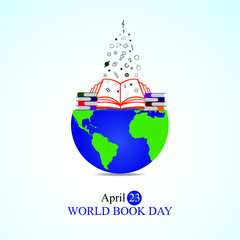 World Book Day. Open book Concept. world book day and copyright day conceptual background. Vector illustration.