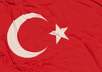 3d rendering of an flag of Turkey