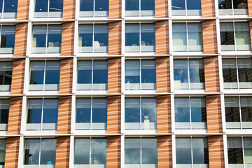 Steel and glass sides of London business and financial area