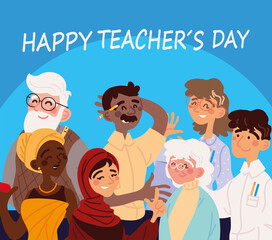 happy teachers day characters