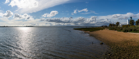 panorama view of the Odiel River estuary and marshlands in Huelva