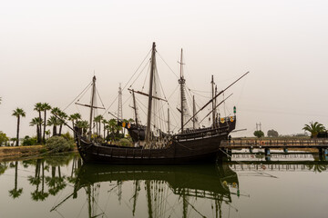 the three historic ships of the voyage of Christopher Columbus to America