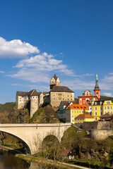 Fototapeta premium Loket castle and old town, Western Bohemia, Czech Republic