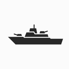 frigate warship icon. navy and military ship symbol. isolated vector image