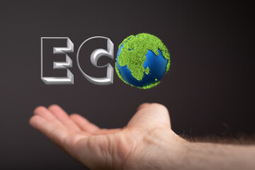 Eco inscription word on the background