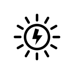Electricity icon with sun. solar energy. line icon style. suitable for Renewable energy icon. simple design editable. Design template vector