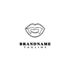 dracula mouth logo cartoon template icon design black isolated vector illustration