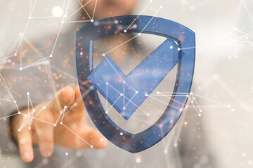 Information technology protected with firewall, secure access and encryption against cyber