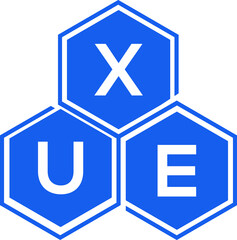 XUE letter logo design on White background. XUE creative initials letter logo concept. XUE letter design. 