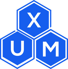 Fototapeta premium XUM letter logo design on White background. XUM creative initials letter logo concept. XUM letter design. 