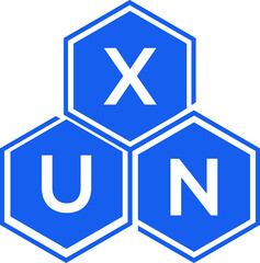 Obraz premium XUN letter logo design on White background. XUN creative initials letter logo concept. XUN letter design. 