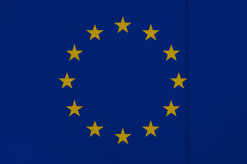 Patriotic wooden background in colors of Europe Union flag