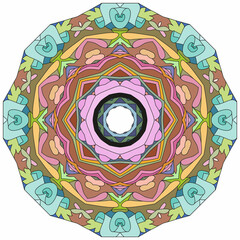 Colorful cute Mandala. Decorative unusual round ornaments.