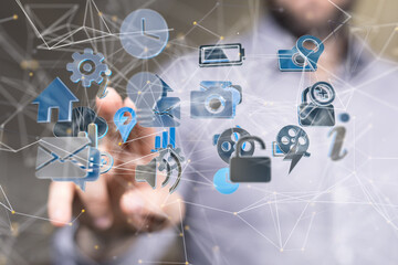 conference Digital Network and data concept 3d