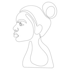 woman one line drawing vector, isolated