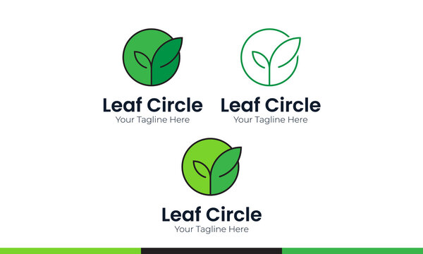 Leaf Circle Logo Design, Nature Logo Design