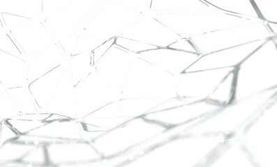 Neural network 3D illustration. Big data and cybersecurity