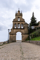 Fototapeta na wymiar view of the gate of the Priory Church of Nuestra Señora del Mayor Dolor in Aracena