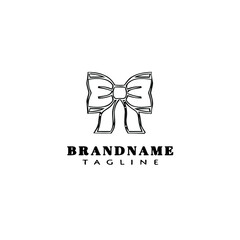 hair ribbon logo icon template vector illustration