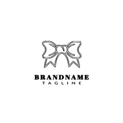 hair ribbon logo icon template vector illustration