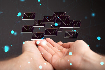 Network Communications with email symbol.